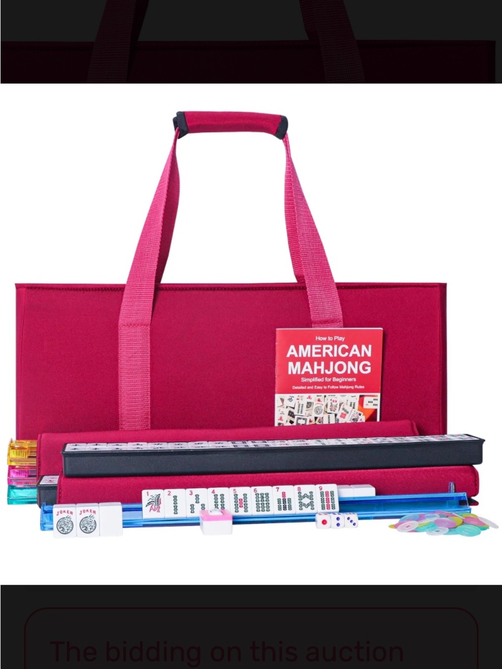 American Mahjong Travel Set with Pink Carry Case